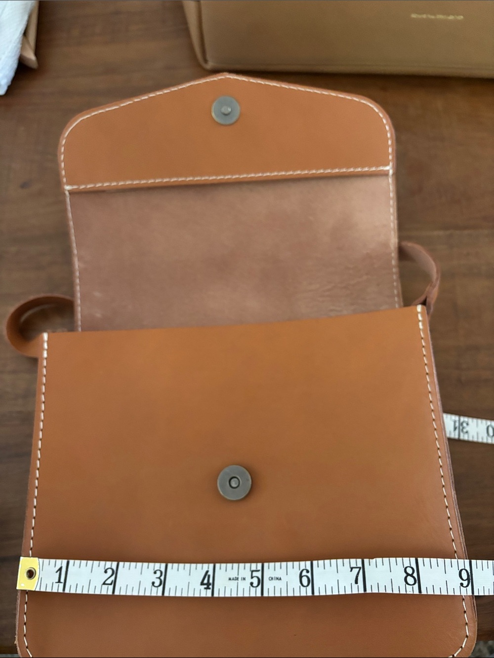 Portland Leather Cognac Brown Crossbody Bag - Picture 9 of 10